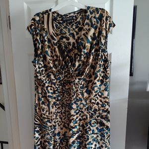 Animal print midi dress
